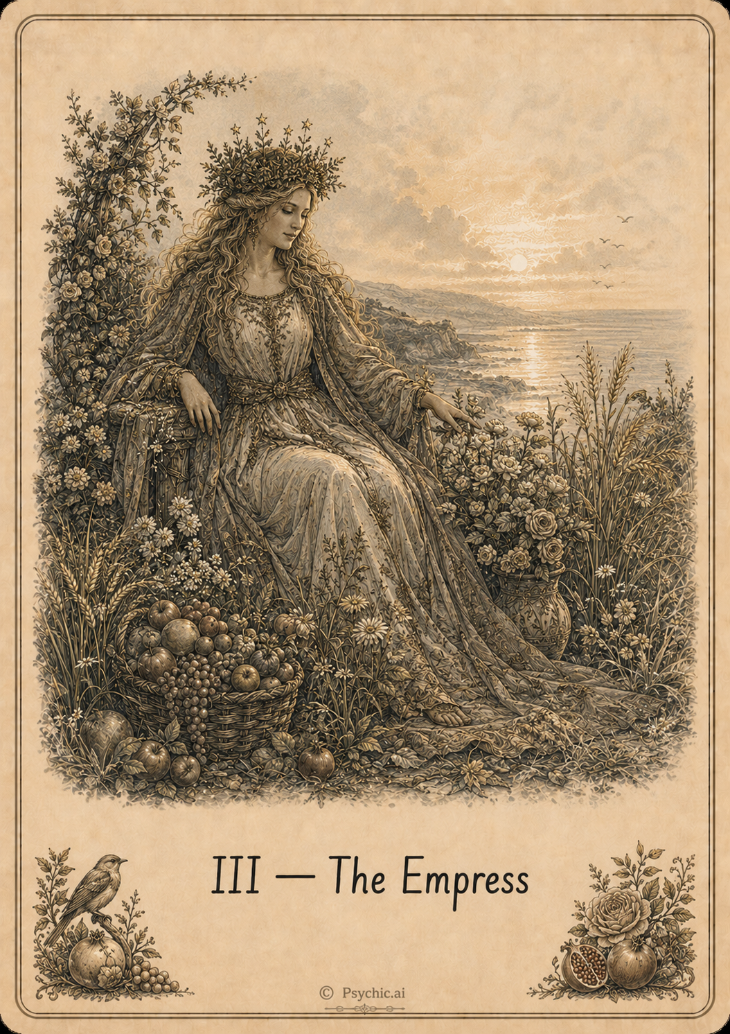 The Empress tarot card illustration